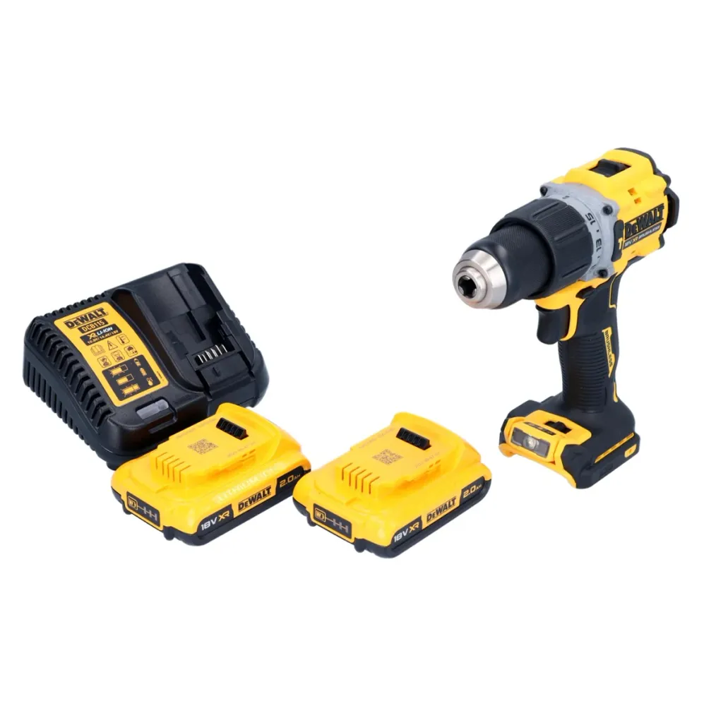 Akumulatorowa wiertarko-wkrętarka udarowa DeWalt DCD 805 D2 18 V 90 Nm bezszczotkowa + 2x akumulator 2,0 Ah + ładowarka