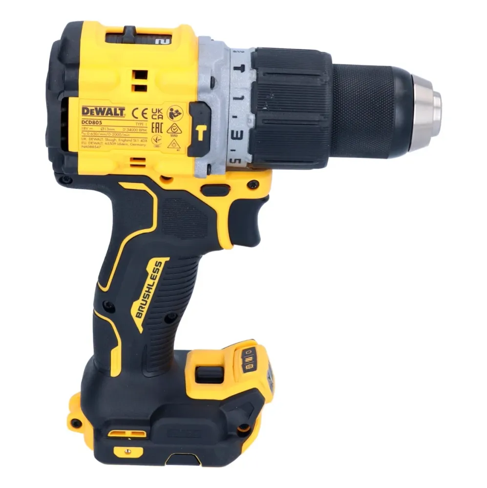 Akumulatorowa wiertarko-wkrętarka udarowa DeWalt DCD 805 D2 18 V 90 Nm bezszczotkowa + 2x akumulator 2,0 Ah + ładowarka