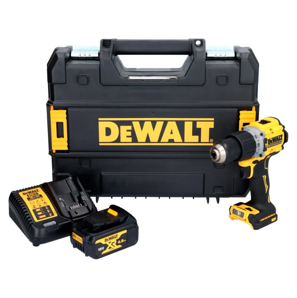 Akumulatorowa wiertarko-wkrętarka udarowa DeWalt DCD 805 M1T 18 V 90 Nm bezszczotkowa + 1x akumulator 4,0 Ah + ładowarka +...