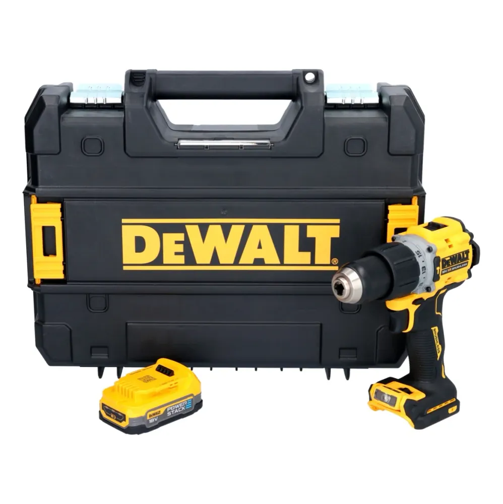 Akumulatorowa wiertarko-wkrętarka udarowa DeWalt DCD 805 NT 18 V 90 Nm bezszczotkowa + 1x akumulator 1,7 Ah + TSTAK - bez...