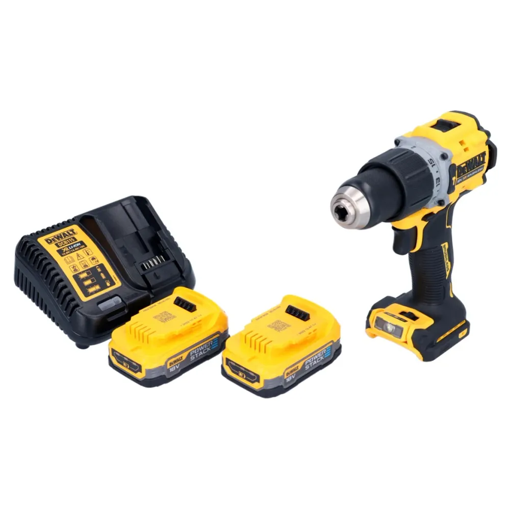 Akumulatorowa wiertarko-wkrętarka udarowa DeWalt DCD 805 E2 18 V 90 Nm bezszczotkowa + 2x akumulator 1,7 Ah + ładowarka