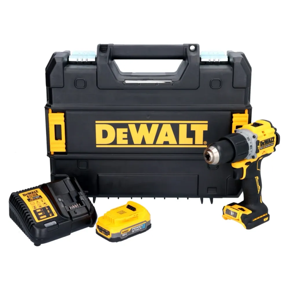 Akumulatorowa wiertarko-wkrętarka udarowa DeWalt DCD 805 E1T 18 V 90 Nm bezszczotkowa + 1x akumulator 1,7 Ah + ładowarka +...