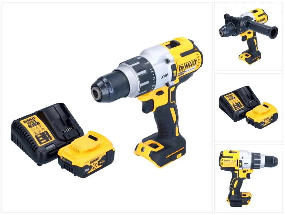Akumulatorowa wiertarko-wkrętarka udarowa DeWalt DCD 996 P1 18 V 95 Nm bezszczotkowa + 1x akumulator 5,0 Ah + ładowarka