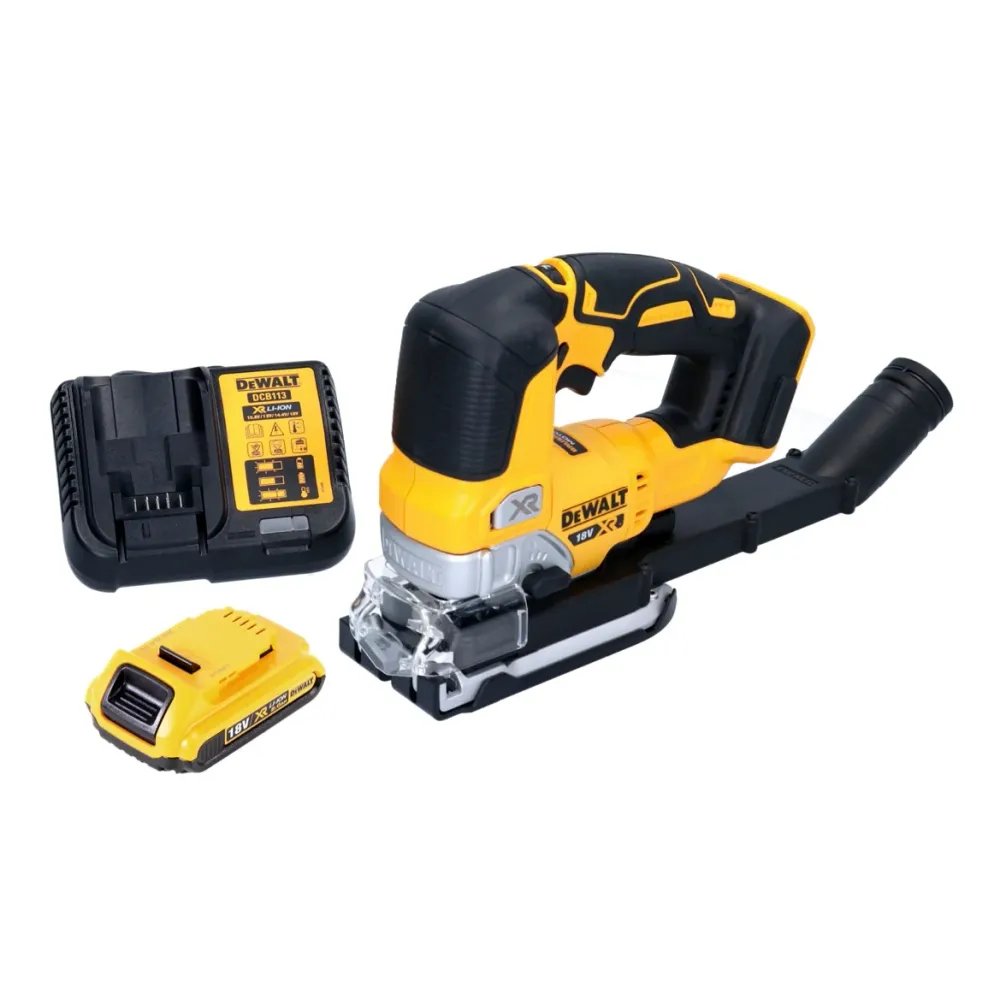 Akumulatorowa wyrzynarka wahadłowa DeWalt DCS 334 D1 18 V bezszczotkowa + 1x akumulator 2,0 Ah + ładowarka