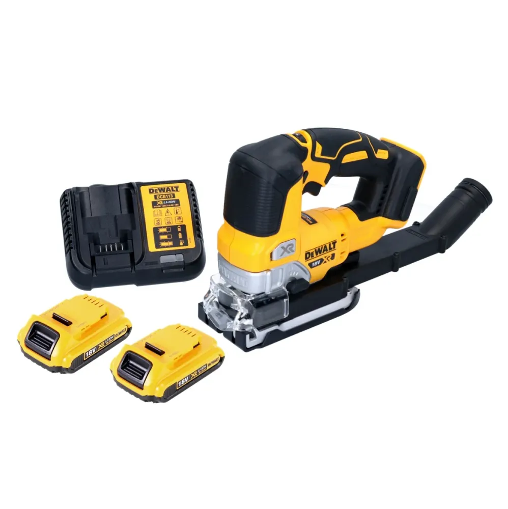 Akumulatorowa wyrzynarka wahadłowa DeWalt DCS 334 D2 18 V bezszczotkowa + 2x akumulator 2,0 Ah + ładowarka