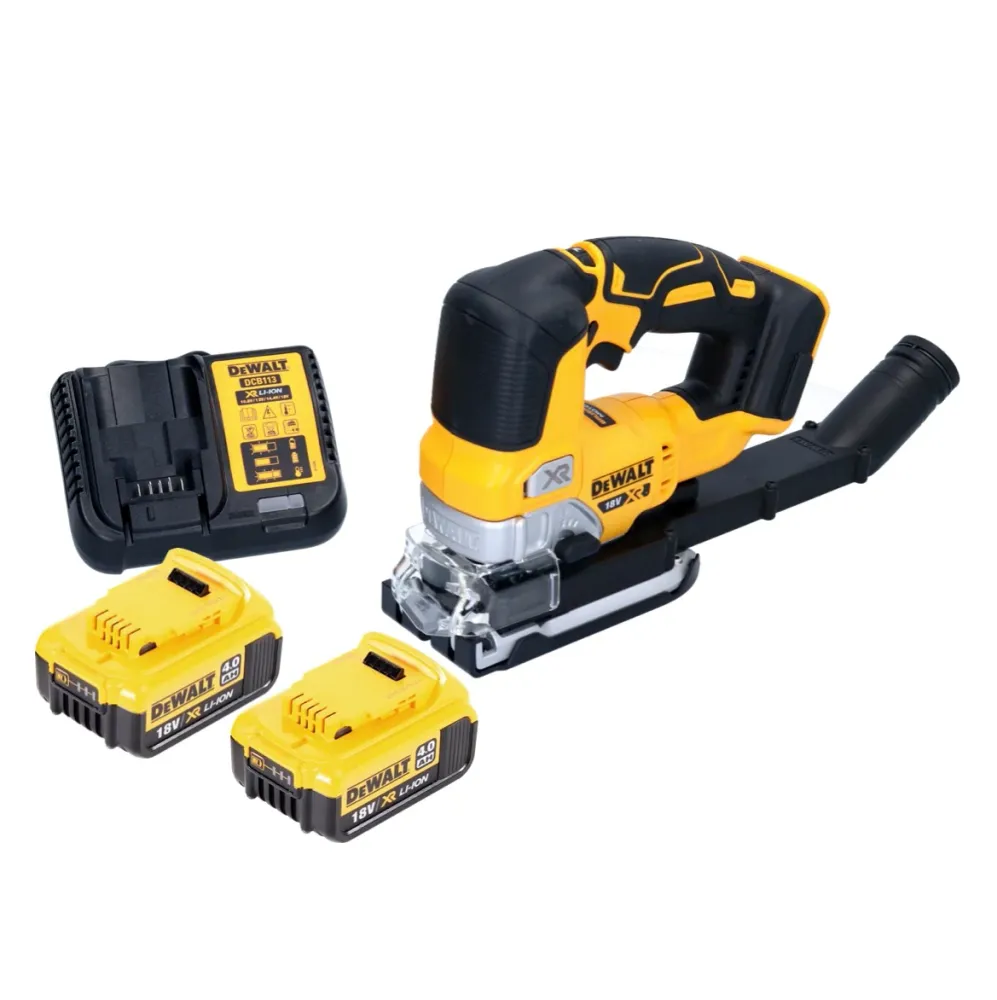 Akumulatorowa wyrzynarka wahadłowa DeWalt DCS 334 M2 18 V bezszczotkowa + 2x akumulator 4,0 Ah + ładowarka