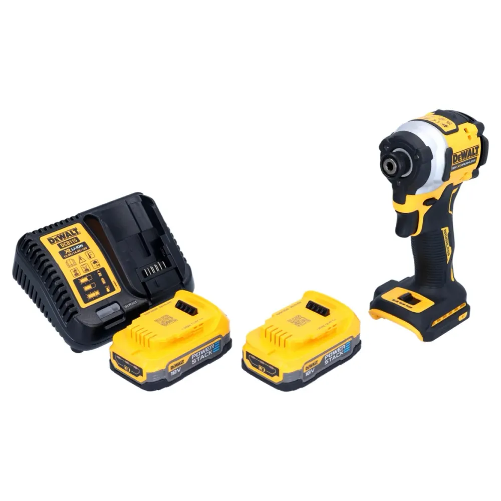 Akumulatorowy klucz udarowy DeWalt DCF 850 E2 18 V 205 Nm 1/4" bezszczotkowy + 2x akumulator 1,7 Ah + ładowarka