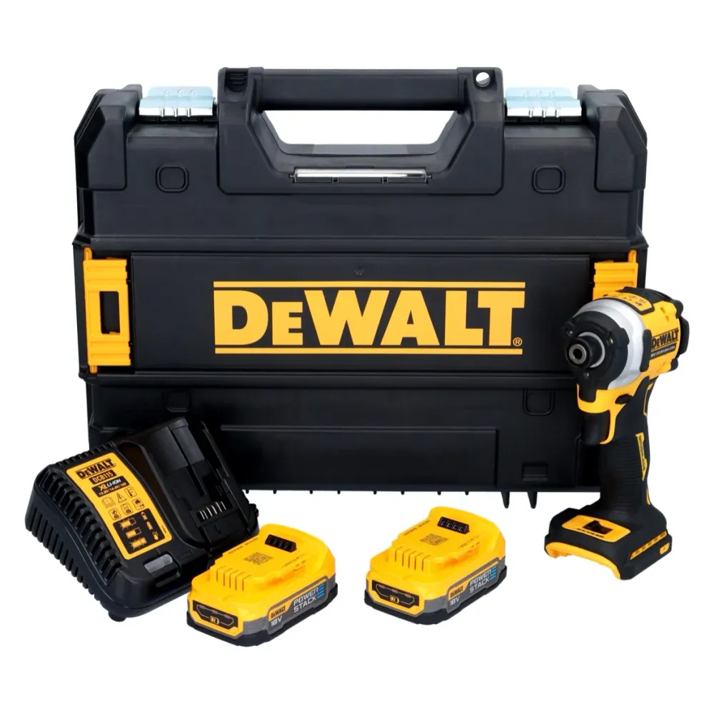 Akumulatorowy klucz udarowy DeWalt DCF 850 E2T 18 V 205 Nm 1/4" bezszczotkowy + 2x akumulator 1,7 Ah + ładowarka + TSTAK