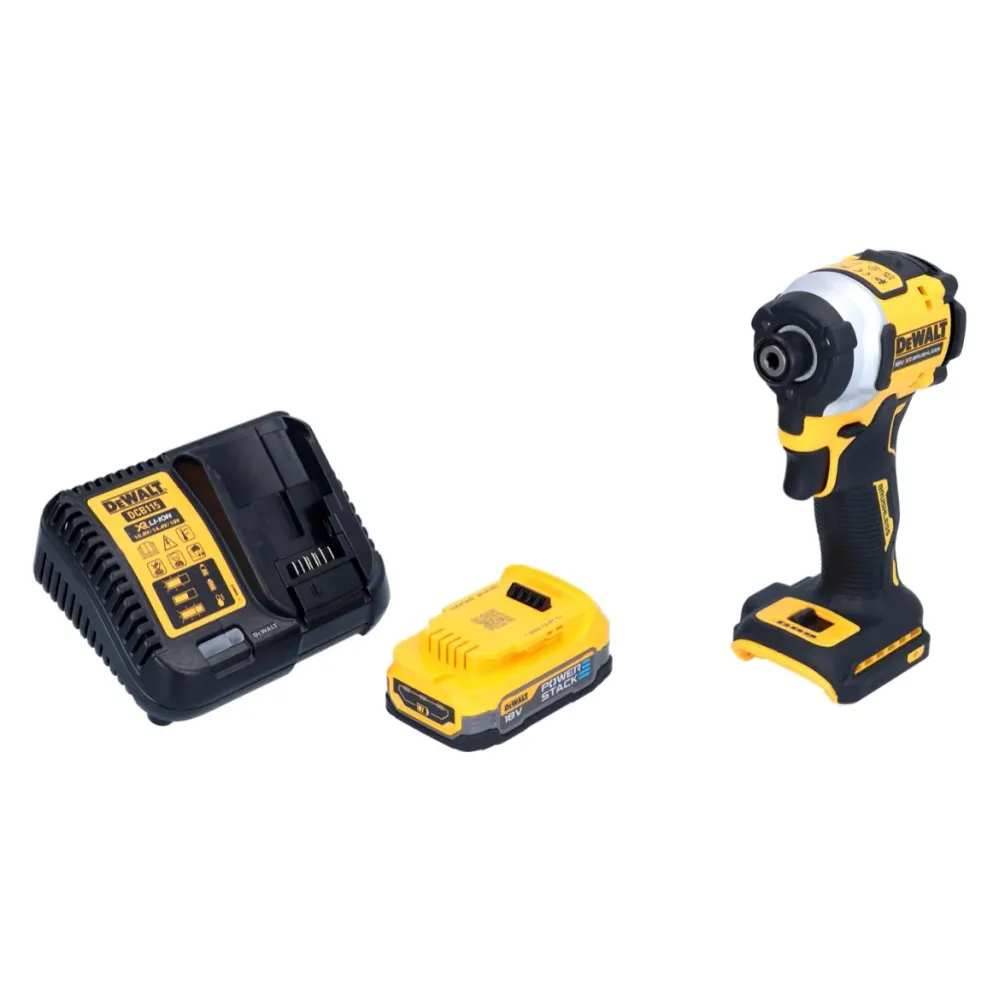 Akumulatorowy klucz udarowy DeWalt DCF 850 E1 18 V 205 Nm 1/4" bezszczotkowy + 1x akumulator 1,7 Ah + ładowarka
