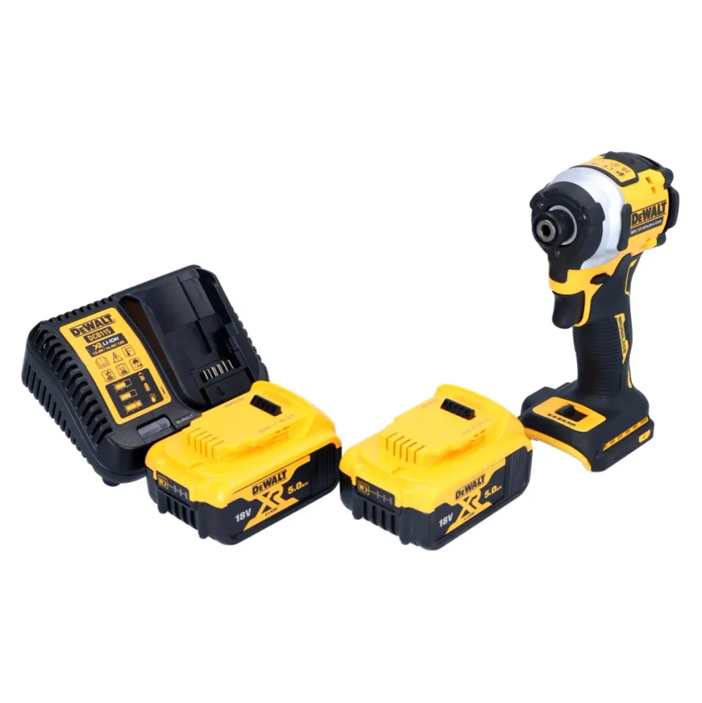 Akumulatorowy klucz udarowy DeWalt DCF 850 P2 18 V 205 Nm 1/4" bezszczotkowy + 2x akumulator 5,0 Ah + ładowarka