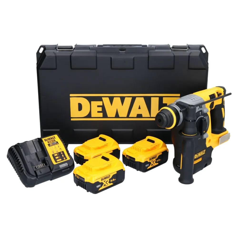 DeWalt DCH 273 P3 Akumulatorowy młot udarowo-obrotowy 18 V 2,1 J SDS Plus bezszczotkowy + 3x akumulator 5,0 Ah + ładowarka...