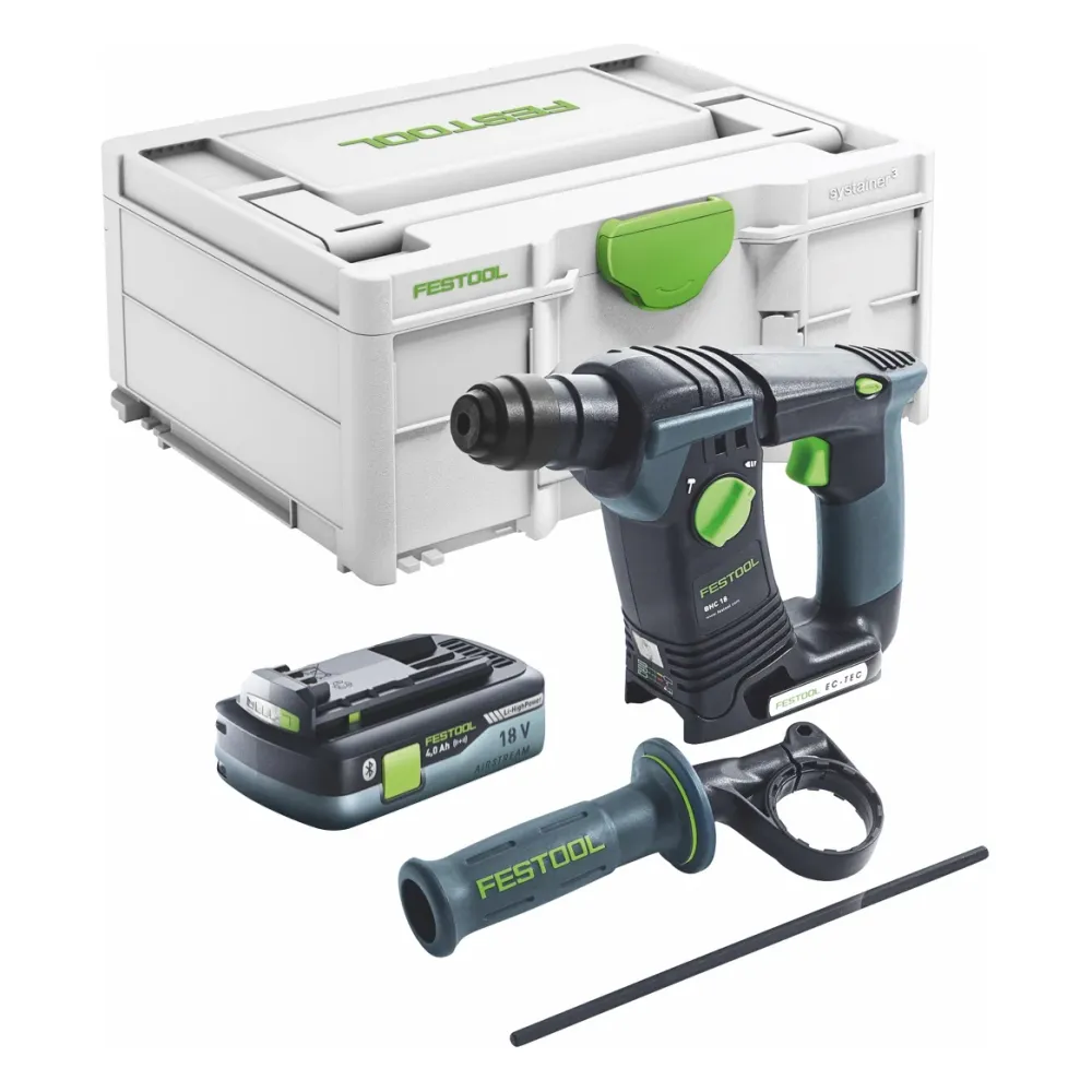 Festool BHC 18 Basic-4,0 Akumulatorowa wiertarko-wkrętarka udarowa 18 V 25 Nm 1,8 J SDS Plus ( 577057 ) Bezszczotkowa + 1x...