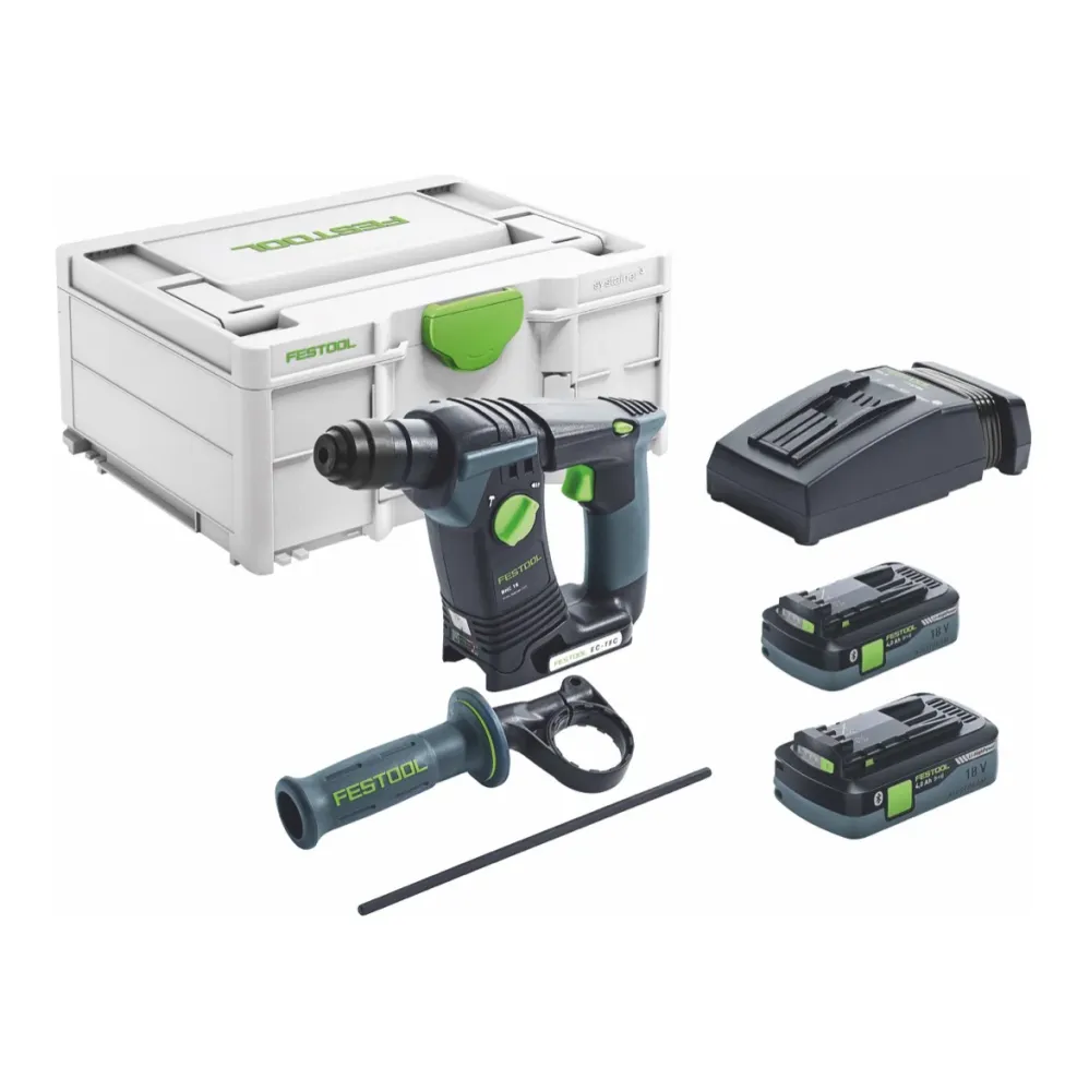 Festool BHC 18 HPC 4.0 I-Plus akumulatorowa wiertarko-wkrętarka 18 V 25 Nm 1,8 J SDS Plus Brushless ( 576513 ) + 2x akumul...