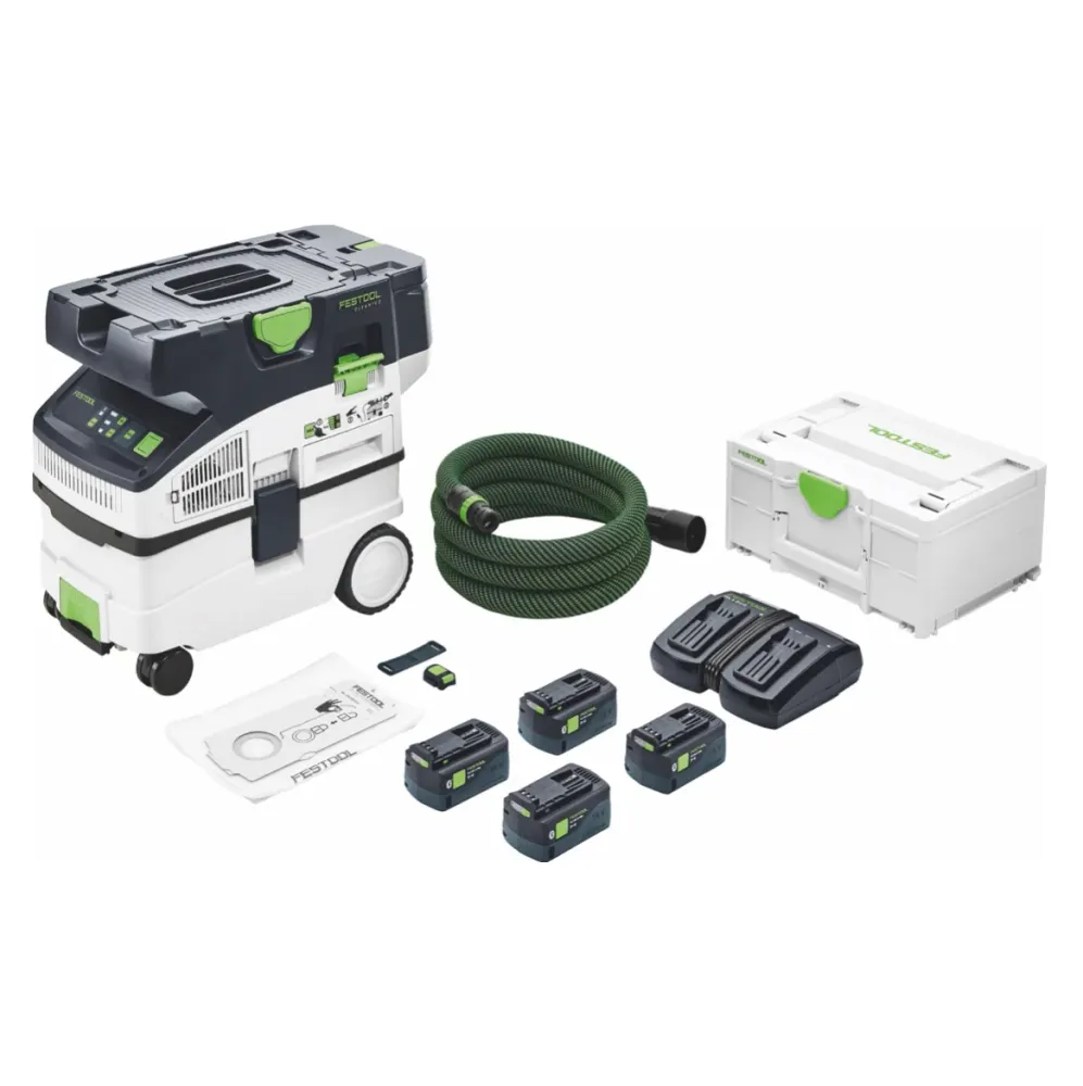 Festool CTLC MIDI I-Plus akumulatorowy odkurzacz mobilny 36 V ( 2x 18 V ) klasa pyłu L ( 577671 ) + 4x akumulator 5,0 Ah +...
