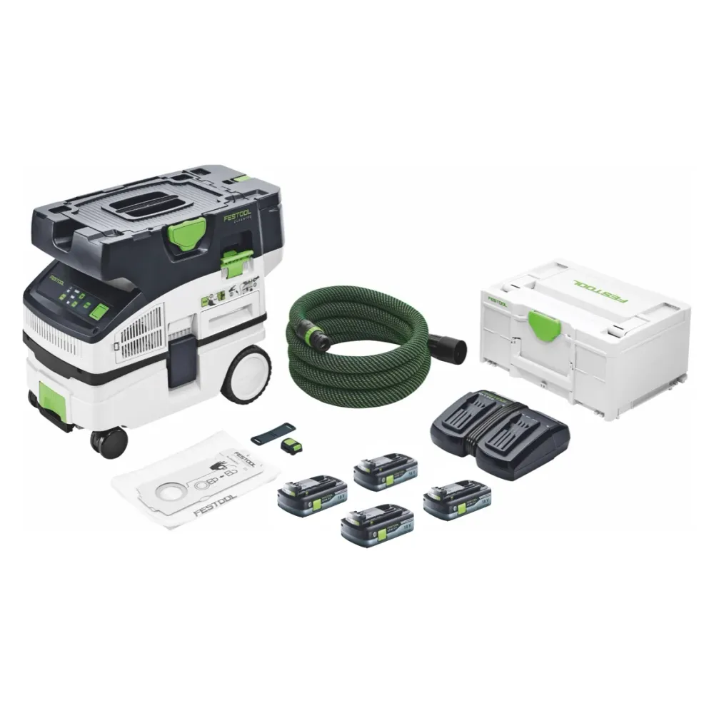 Festool CTLC MINI I-Basic akumulatorowy odkurzacz mobilny 36 V ( 2x 18 V ) klasa pyłu L + 4x akumulator 4,0 Ah + ładowarka...