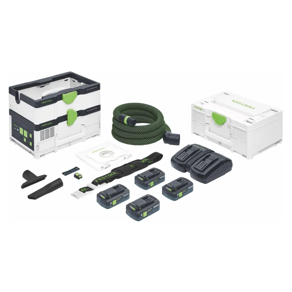 Festool CTLC SYS HPC 4,0 I-Plus akumulatorowy odkurzacz mobilny 36 V ( 2x 18 V ) klasa pyłu L ( 576944 ) + 4x akumulator 4...