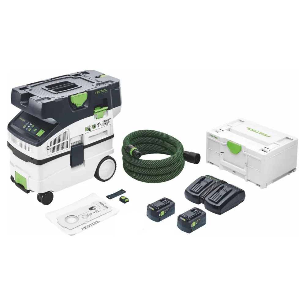Festool CTMC MIDI I-Basic akumulatorowy odkurzacz mobilny 36 V ( 2x 18 V ) klasa pyłu M + 2x akumulator 5,0 Ah + podwójna...