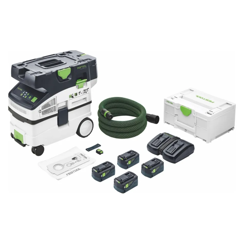 Festool CTMC MIDI I-Plus akumulatorowy odkurzacz mobilny 36 V ( 2x 18 V ) klasa pyłu M ( 577672 ) + 4x akumulator 5,0 Ah +...
