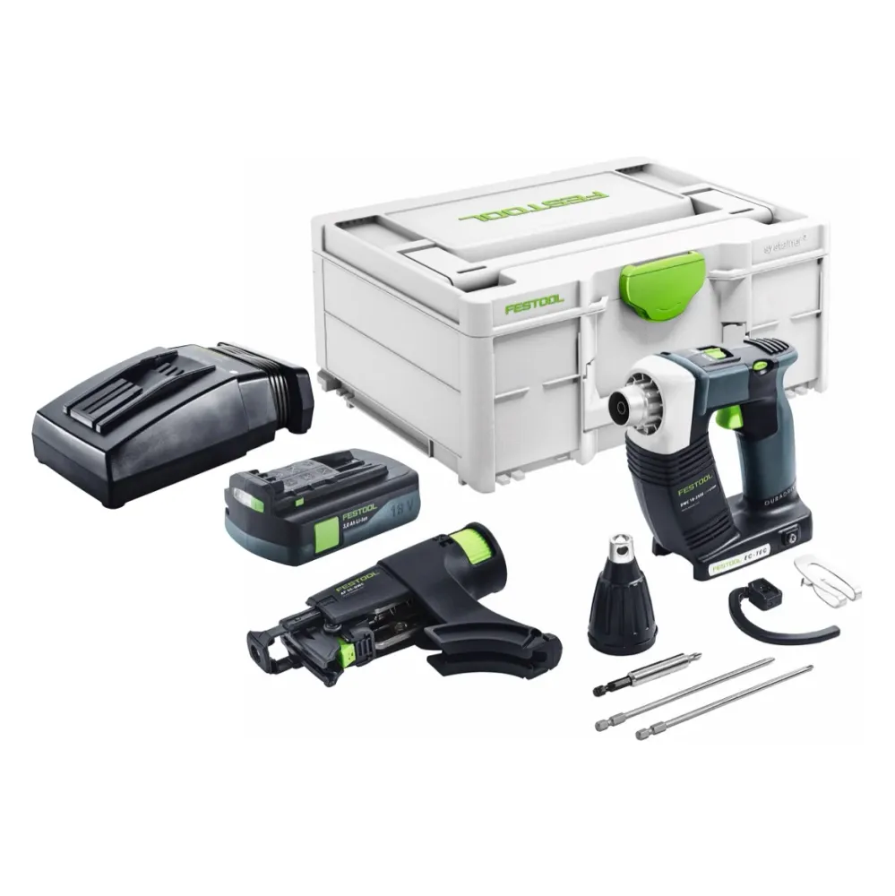 Festool DURADRIVE DWC 18-2500 Basic akumulatorowa wkrętarka budowlana 18 V 18 Nm bezszczotkowa + 1x akumulator 3,0 Ah + ła...