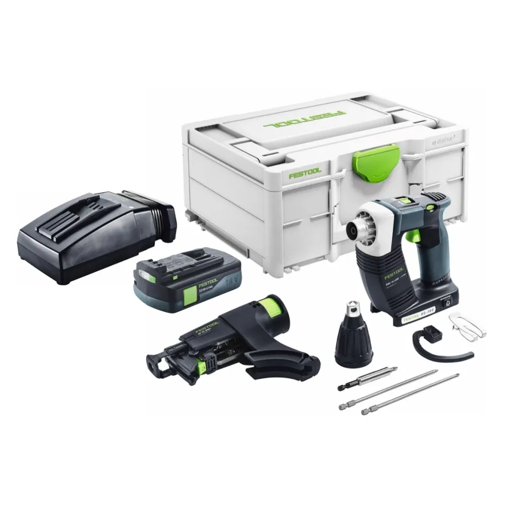 Festool DURADRIVE DWC 18-4500 Basic akumulatorowa wkrętarka budowlana 18 V 14 Nm bezszczotkowa + 1x akumulator 3,0 Ah + ła...