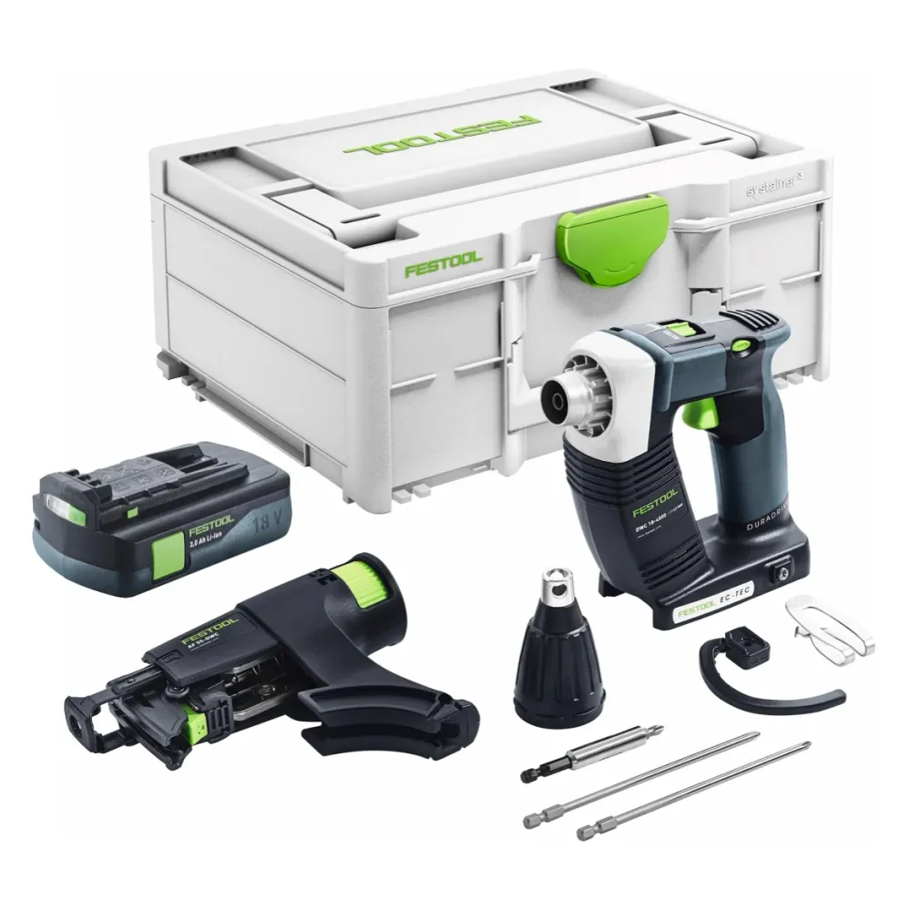 Festool DURADRIVE DWC 18-4500 Basic akumulatorowa wkrętarka budowlana 18 V 14 Nm bezszczotkowa + 1x akumulator 3,0 Ah + Sy...