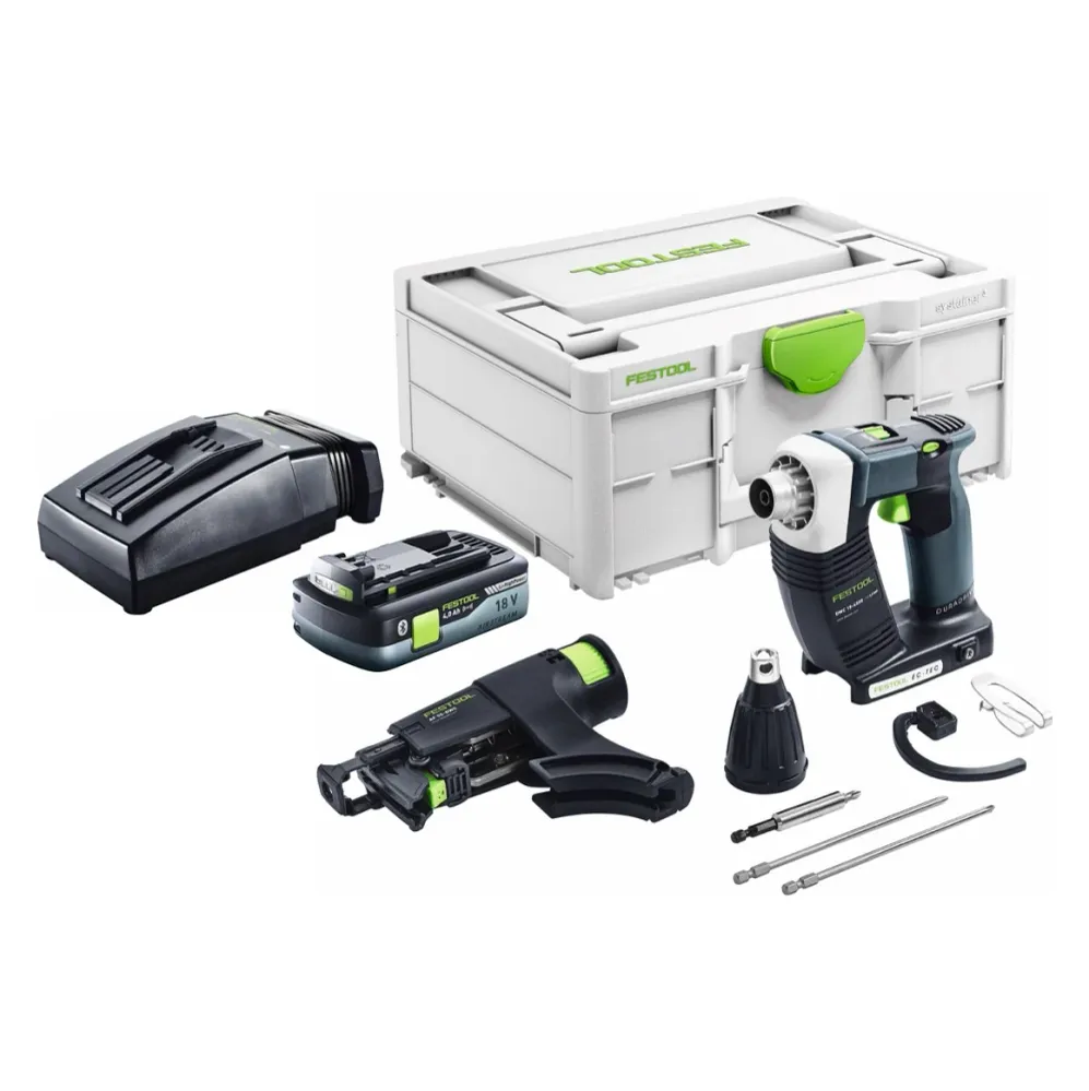 Festool DURADRIVE DWC 18-4500 Basic akumulatorowa wkrętarka budowlana 18 V 14 Nm bezszczotkowa + 1x akumulator 4,0 Ah + ła...