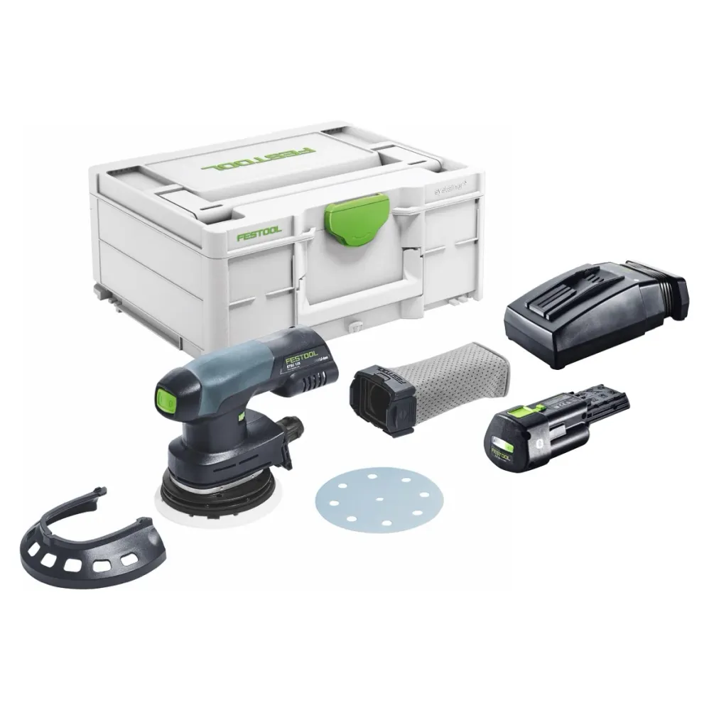 Festool ETSC 125-Basic akumulatorowa szlifierka mimośrodowa 18 V 125 mm bezszczotkowa + 1x akumulator 3,0 Ah + ładowarka +...