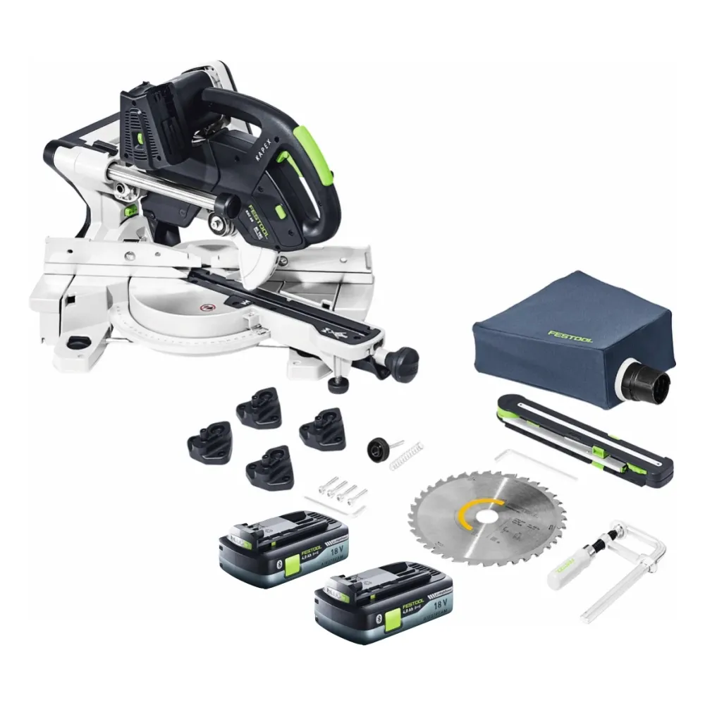 Festool KSC 60 EB-Basic KAPEX akumulatorowa pił poprzeczna 18 V / 36 V 216 mm bezszczotkowa + 2x akumulator 4,0 Ah - bez ł...