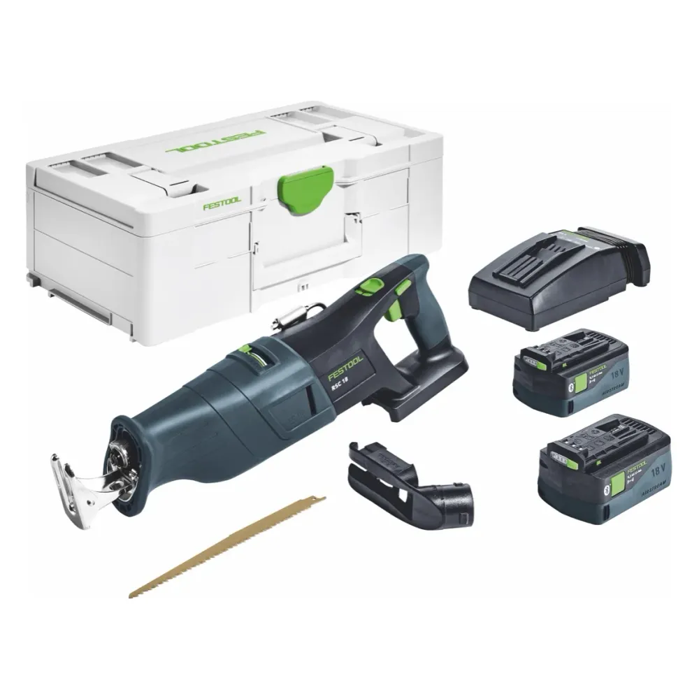 Festool RSC 18 5,0 EB-Plus akumulatorowa pilarka szablasta 18 V bezszczotkowa ( 576948 ) + 2x akumulator 5,0 Ah + ładowark...