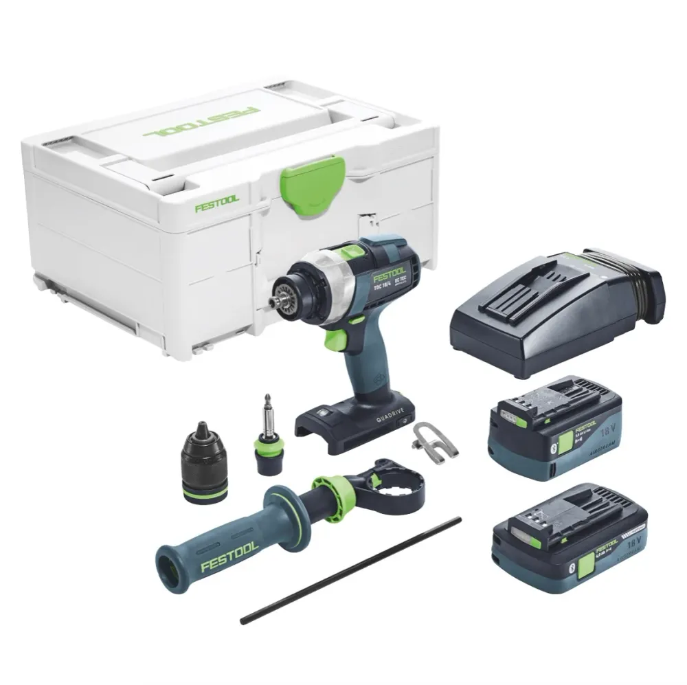 Festool TDC 18/4 5,0/4,0 I-Plus akumulatorowa wiertarko-wkrętarka 18 V 75 Nm ( 577649 ) bezszczotkowa + 1x akumulator 4,0...