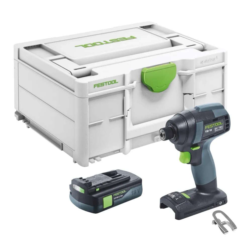 Festool TID 18-Basic akumulatorowy klucz udarowy 18 V 180 Nm 1/4" + 1x akumulator 3,0 Ah + ładowarka - bez ładowarki