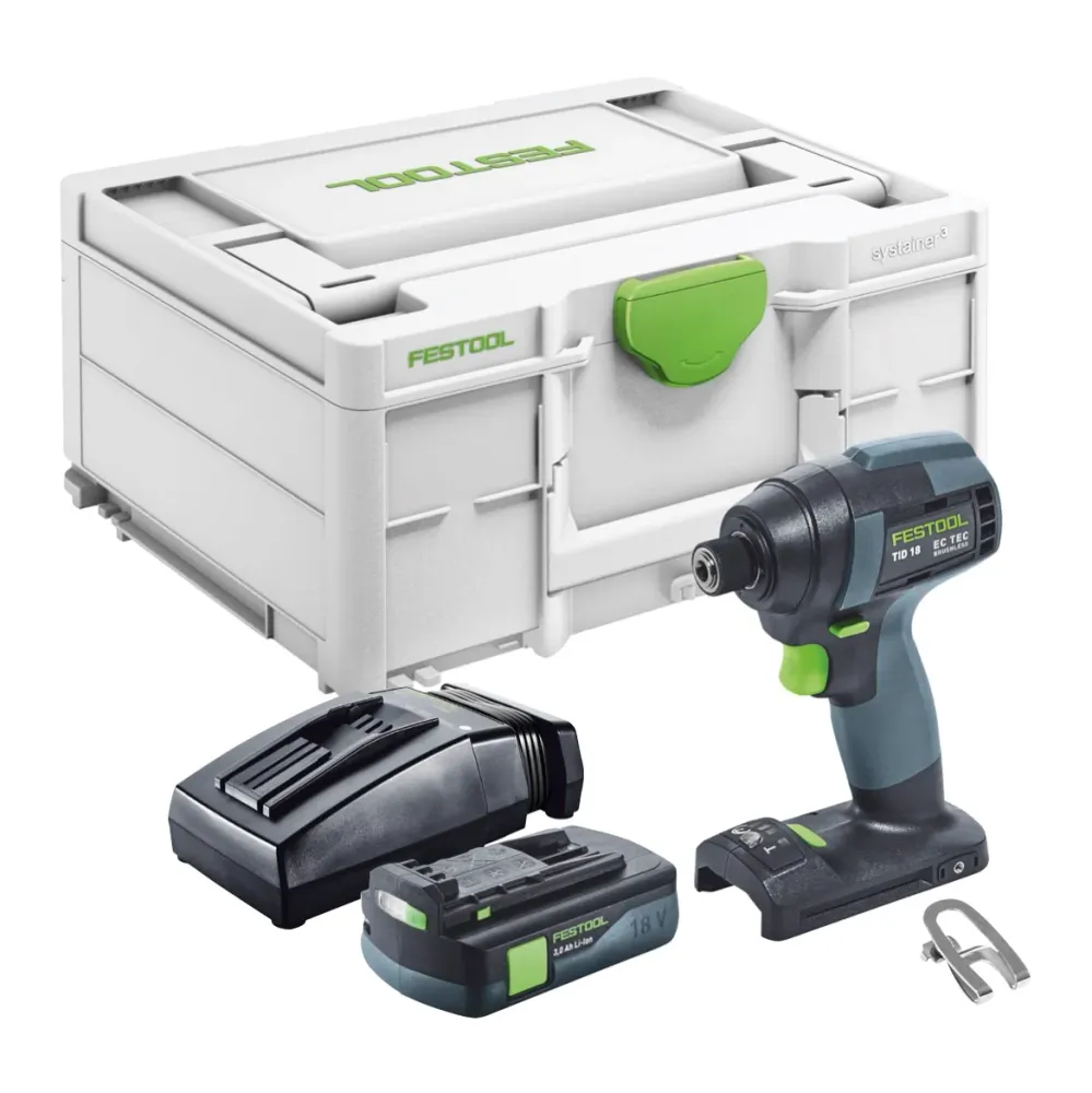 Festool TID 18-Basic akumulatorowy klucz udarowy 18 V 180 Nm 1/4" + 1x akumulator 3,0 Ah + ładowarka + systainer
