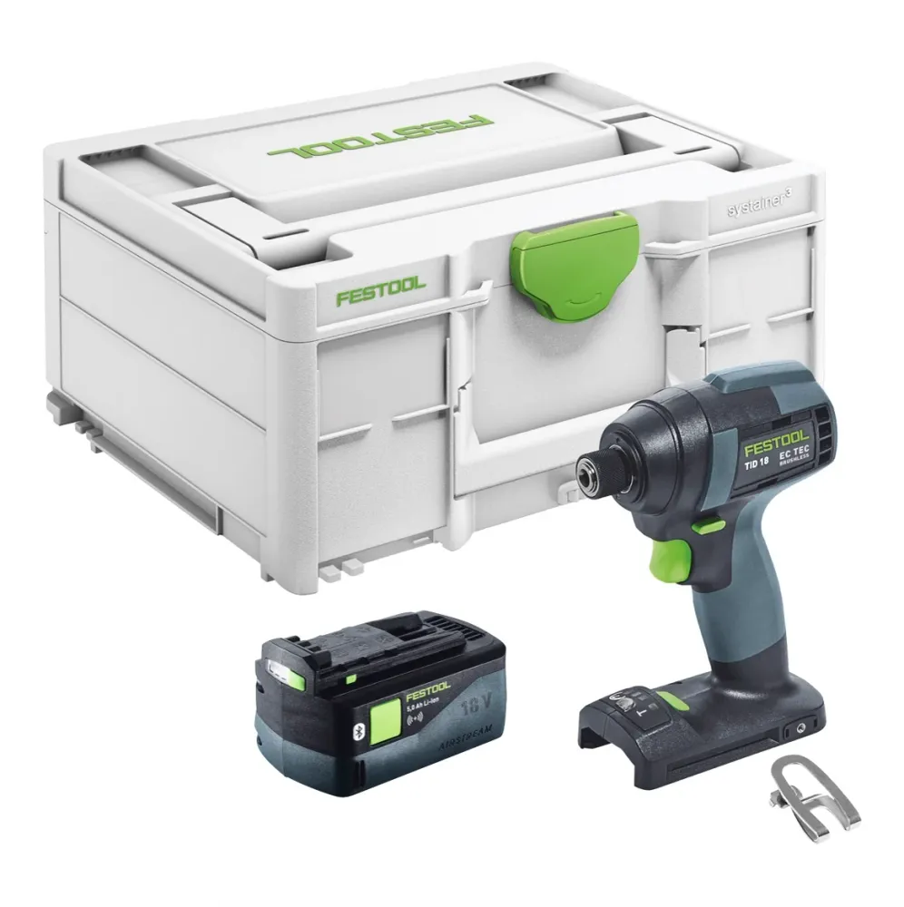Festool TID 18-Basic akumulatorowy klucz udarowy 18 V 180 Nm 1/4" + 1x akumulator 5,0 Ah + ładowarka - bez ładowarki