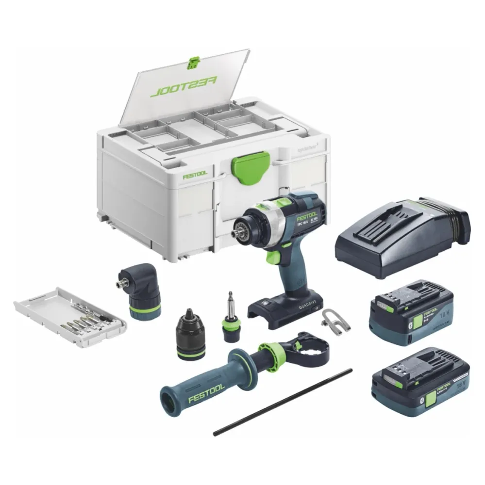 Festool TPC 18/4 5,0/4,0 I-Set akumulatorowa wiertarko-wkrętarka udarowa 18 V 75 Nm ( 577621 ) bezszczotkowa + 1x akumulat...