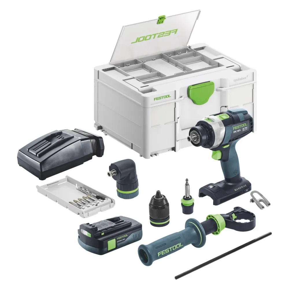 Festool TPC 18/4 I-Basic-Set akumulatorowa wiertarko-wkrętarka udarowa 18 V 75 Nm bezszczotkowa + 1x akumulator 3,0 Ah + ł...
