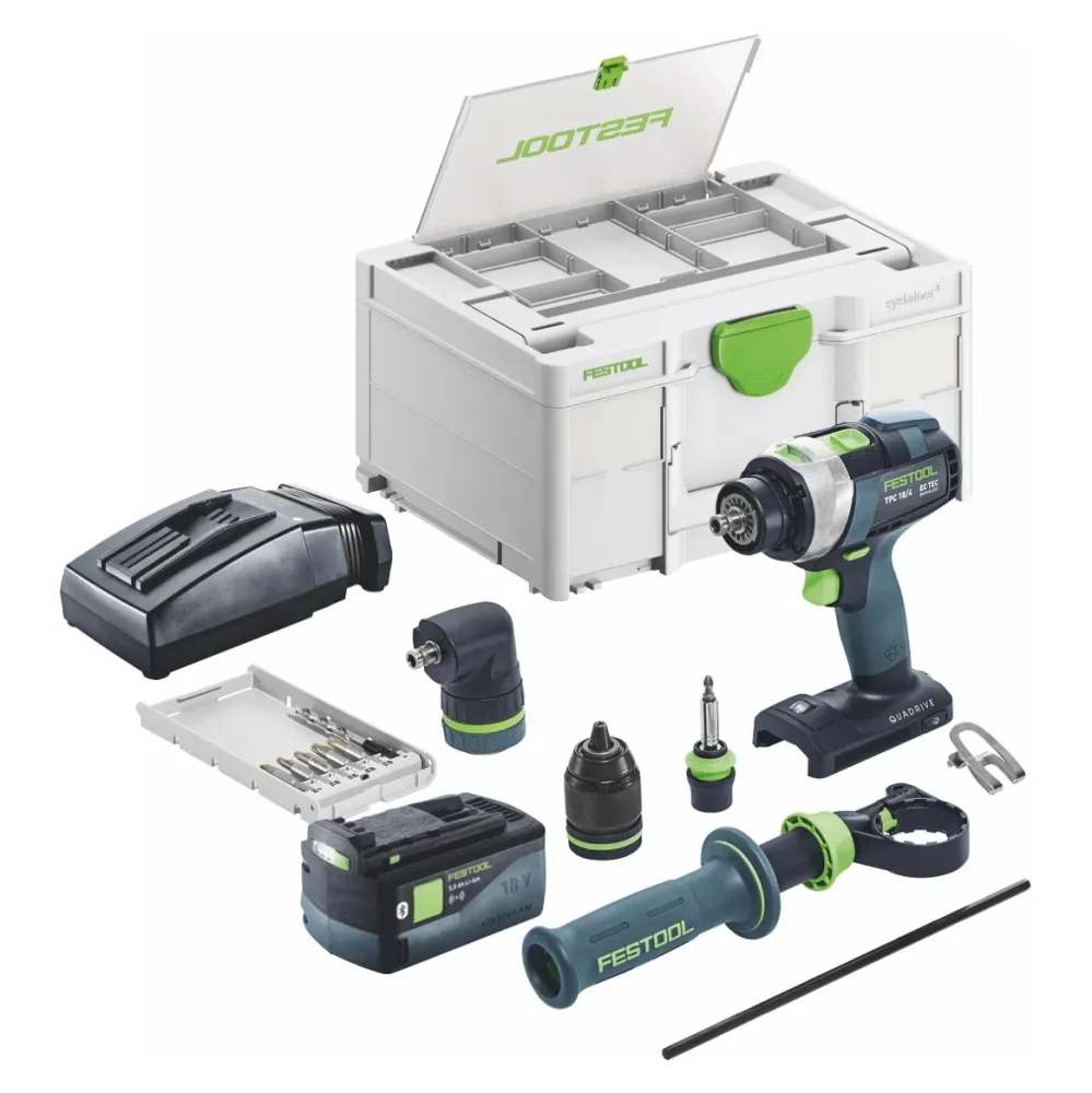 Festool TPC 18/4 I-Basic-Set akumulatorowa wiertarko-wkrętarka udarowa 18 V 75 Nm bezszczotkowa + 1x akumulator 5,0 Ah + ł...