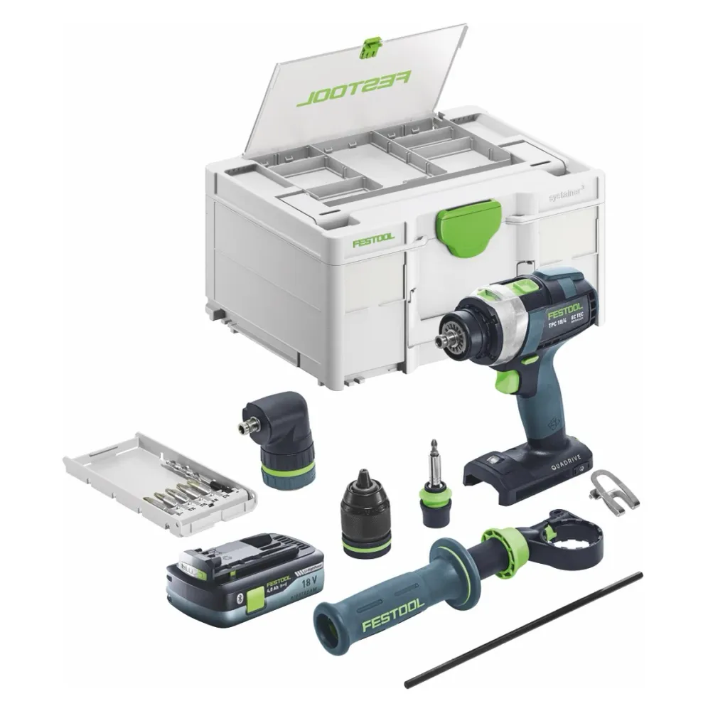 Festool TPC 18/4 I-Basic-Set akumulatorowa wiertarko-wkrętarka udarowa 18 V 75 Nm bezszczotkowa + 1x akumulator 4,0 Ah + ł...