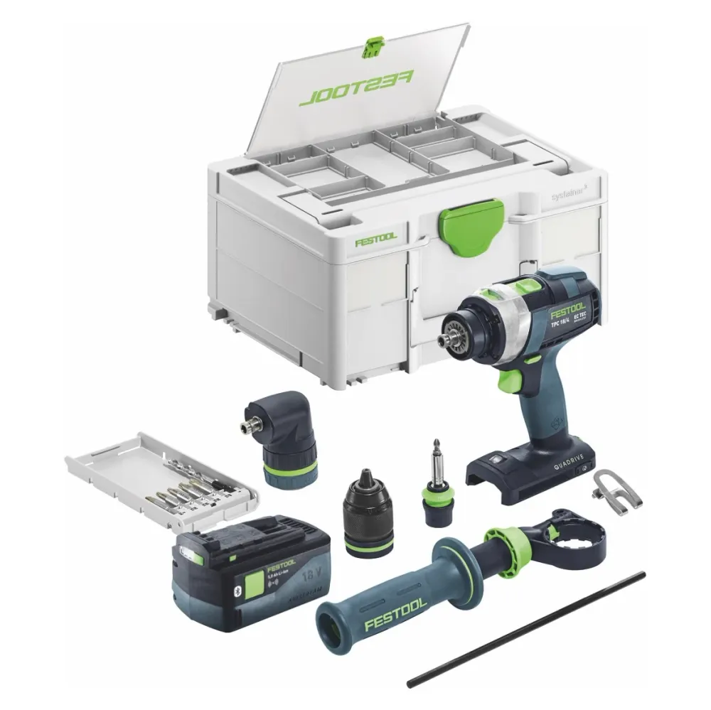 Festool TPC 18/4 I-Basic-Set akumulatorowa wiertarko-wkrętarka udarowa 18 V 75 Nm bezszczotkowa + 1x akumulator 5,0 Ah + ł...