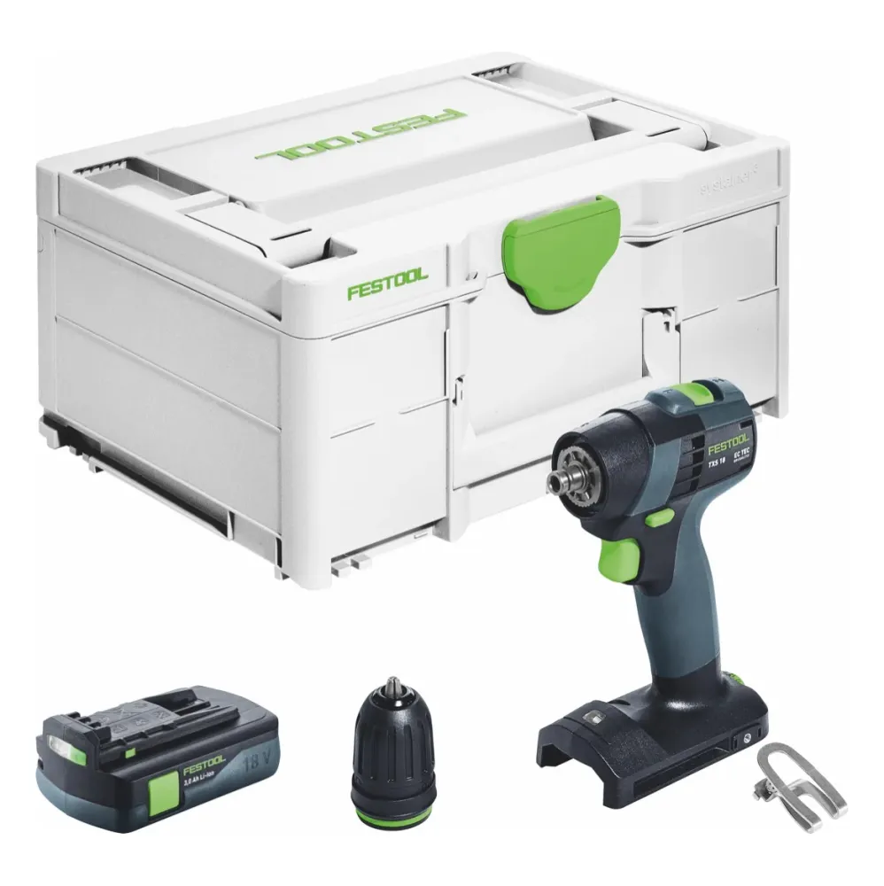 Festool TXS 18-Basic akumulatorowa wiertarko-wkrętarka 18 V 40 Nm bezszczotkowa + 1x akumulator 3,0 Ah + systainer - bez ł...