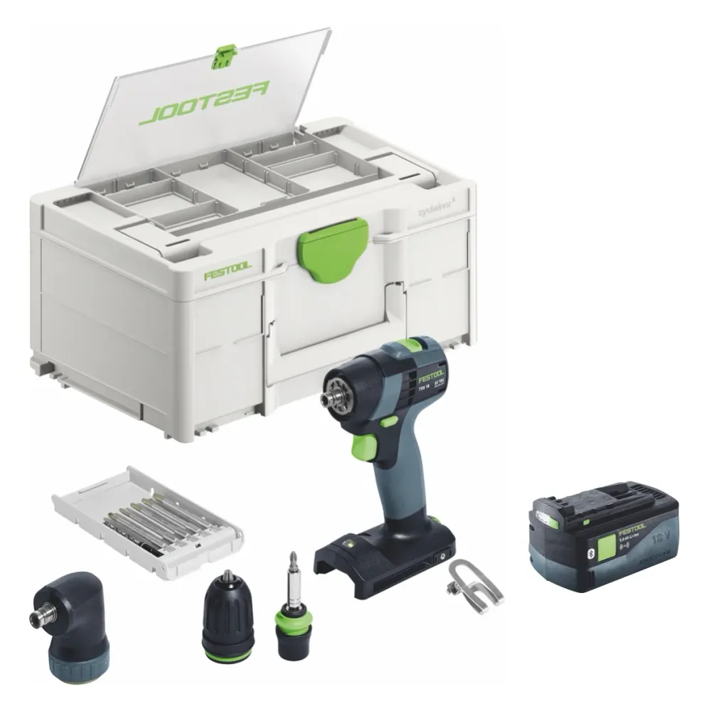 Festool TXS 18-Basic-Set akumulatorowa wiertarko-wkrętarka 18 V 40 Nm bezszczotkowa + 1x akumulator 5,0 Ah + ładowarka - b...