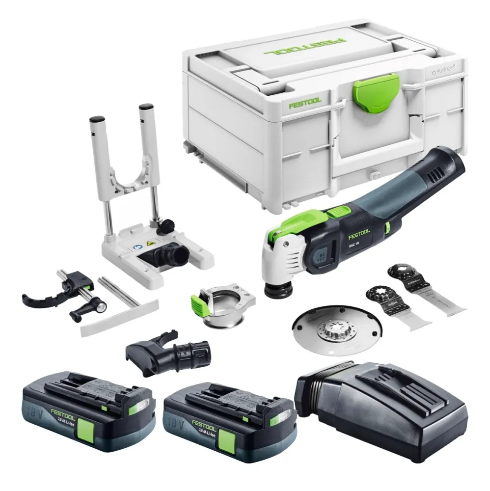 Festool VECTURO OSC 18 E-Basic Set akumulatorowe narzędzie oscylacyjne 18 V Starlock Max Brushless + 2x akumulator 3,0 Ah...