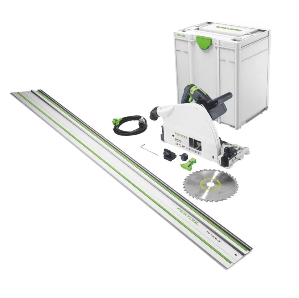 Pilarka wgłębna Festool TS 75 EBQ-Plus-FS 1600 W 210 mm ( 576115 ) + szyna prowadząca FS 1400/2 + Systainer