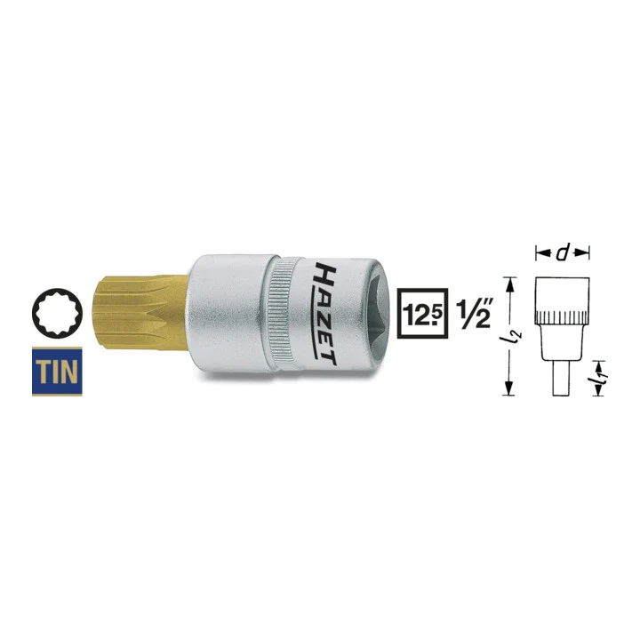 Gniazdo HAZET 990-10 1/2 ″ wewnętrzne wielozębne ( 8000465945 )