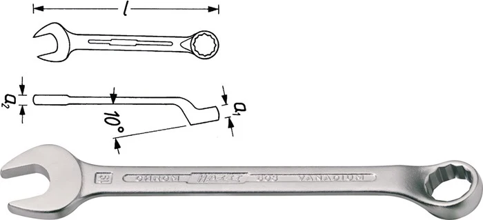 HAZET Klucz płasko-oczkowy 603 SW 8 mm Długość 120 mm ( 8000465099 )