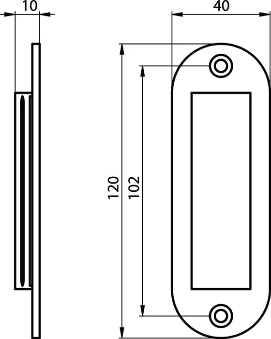 Hermeta drzwi przesuwne ( 3000283375 ) aluminium malowane proszkowo na czarno owalne długość 120 mm szerokość 40 mm