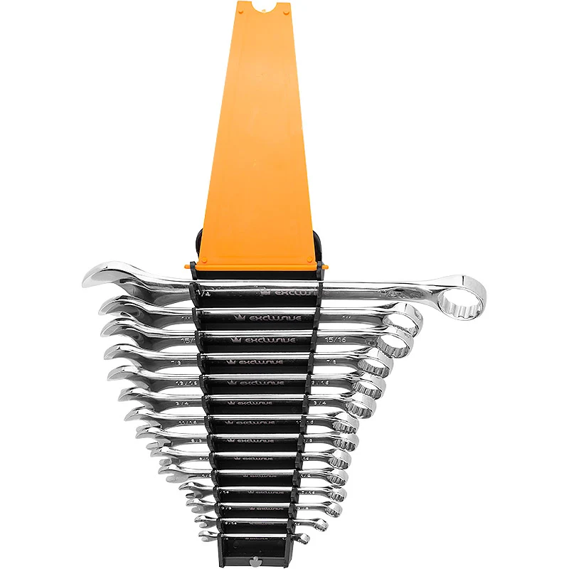 Klucze płasko-oczkowe, calowe 1/4" - 1 1/4", 14 el. | C6349