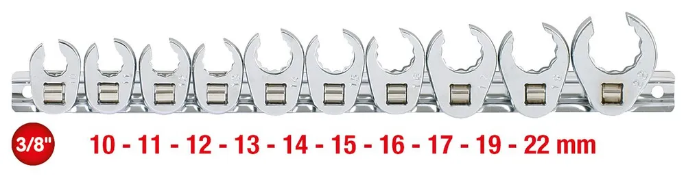 KS TOOLS 3/8" 12-kant-Einsteck-Maulschlüssel-Satz, 10-tlg10-22mm ( 913.3900 )