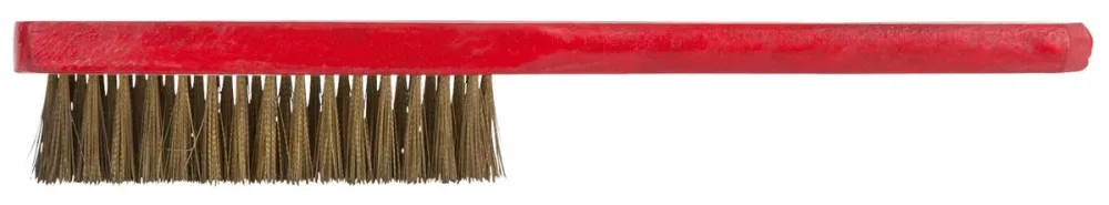 KS TOOLS BRONZEplus Handbürste, Zinnbronzedraht, gewellt, 4 Reihen ( 963.9585 )