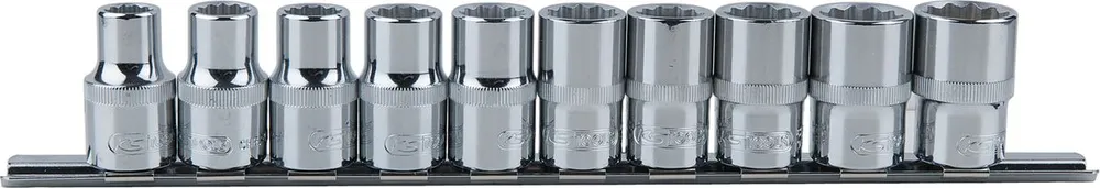 KS TOOLS 1/2" CHROMEplus 12kant-Stecknuss-Satz, 10-tlg 10-19mm ( 918.0655 )