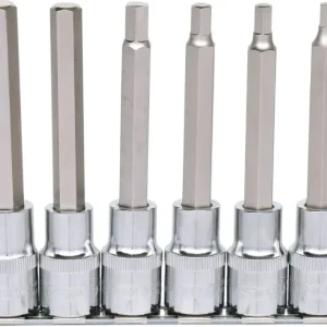 KS TOOLS 1/2" CHROMEplus Bit-Stecknuss-Satz Innensechskant, 6-tlg 5-12mm,lang ( 918.1336 )